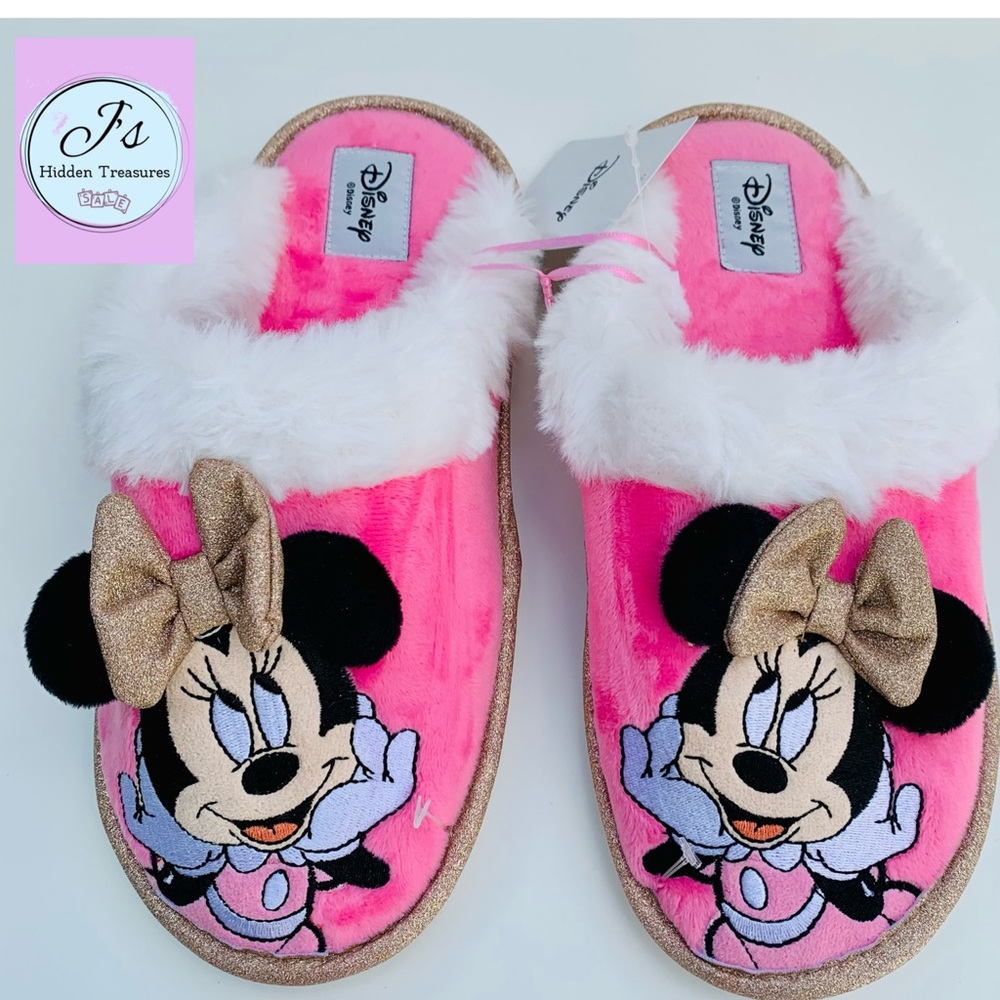 Disney Minnie Mouse Slippers Pink/White
